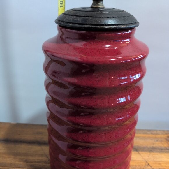 Pier One Ribbed Red W/ Black Speckles Canister W/ Lid Replacement For Set - Picture 12 of 14